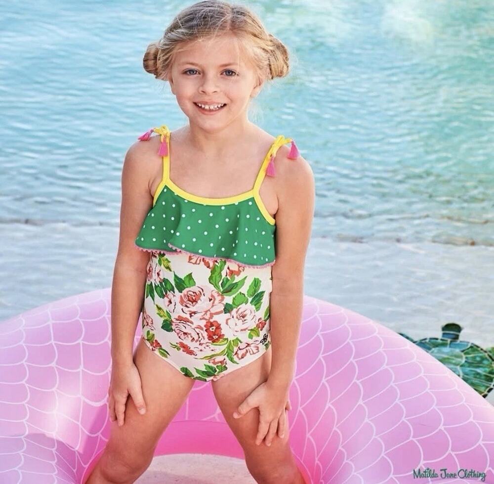 Matilda Jane Brilliant Daydream Lake Day Lakeday Swimsuit Toddler Girls Size 8